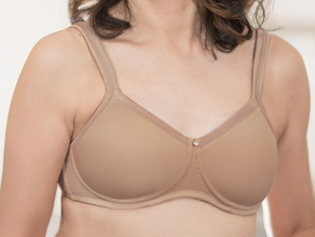 134 Satin Trim T-Shirt Bra | Taupe